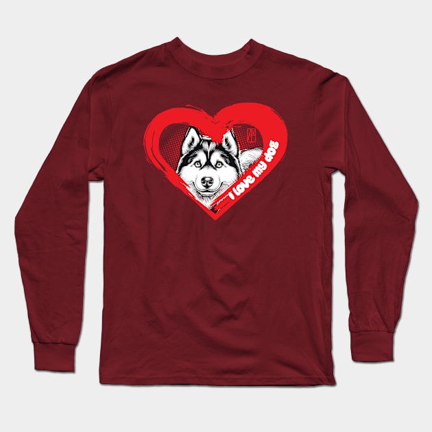 I Love My Alaskan Malamute - Devoted dog - I Love my dog Long Sleeve T-Shirt by ArtProjectShop